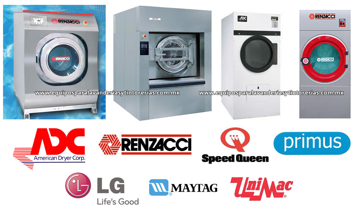 Lavadoras y Secadoras Industriales y Comerciales Marca ADC, Renzacci, Speed Queen, Primus, LG, Maytag y UniMac.